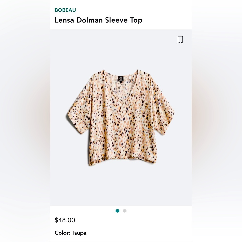 Dolman sleeve animal print flowy top.
